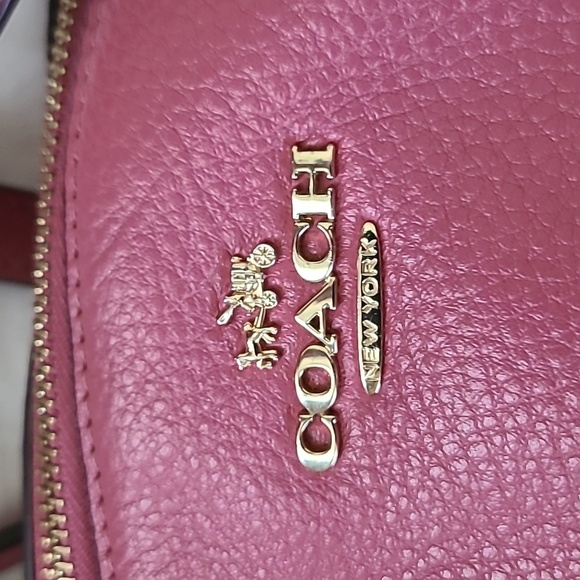 Coach Rose Leather Shoulder Bag with Gold Accents - Picture 6 of 11